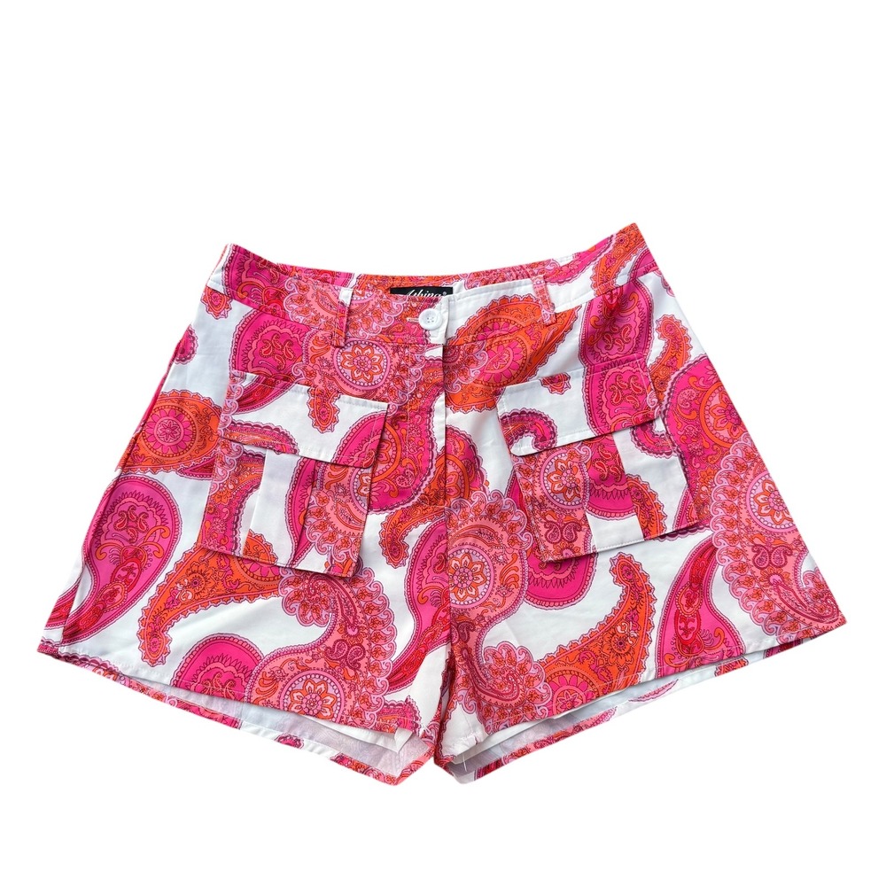 Athina Paisley Print‎ Shorts High Waist Pockets Retro Festival Summer Medium